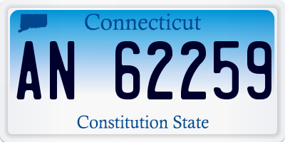 CT license plate AN62259