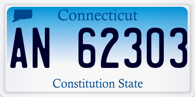 CT license plate AN62303