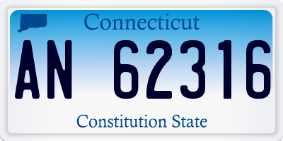 CT license plate AN62316