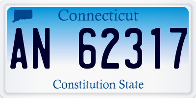 CT license plate AN62317