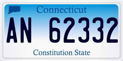 CT license plate AN62332