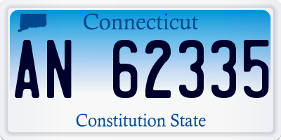 CT license plate AN62335
