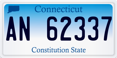 CT license plate AN62337