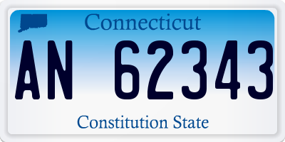 CT license plate AN62343