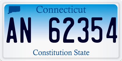 CT license plate AN62354
