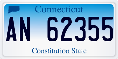 CT license plate AN62355