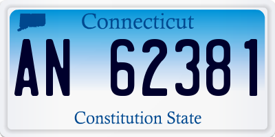 CT license plate AN62381