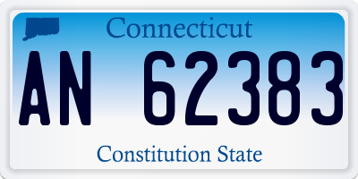 CT license plate AN62383
