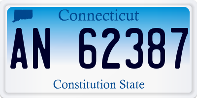 CT license plate AN62387