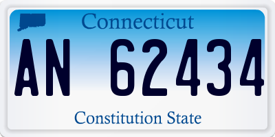 CT license plate AN62434