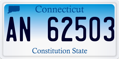 CT license plate AN62503