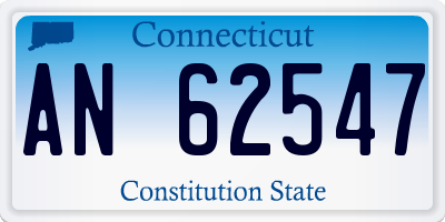 CT license plate AN62547