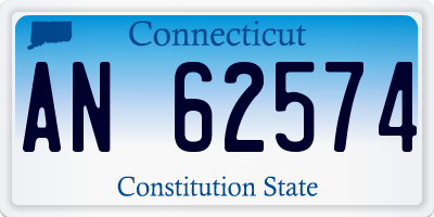 CT license plate AN62574