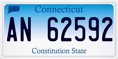 CT license plate AN62592