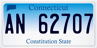CT license plate AN62707