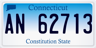 CT license plate AN62713