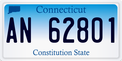 CT license plate AN62801
