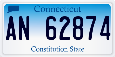 CT license plate AN62874