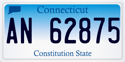 CT license plate AN62875