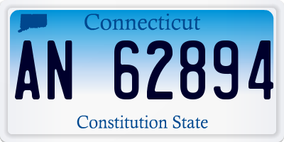 CT license plate AN62894