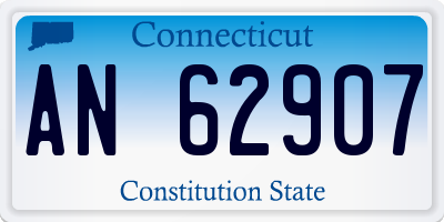 CT license plate AN62907