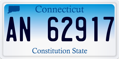 CT license plate AN62917