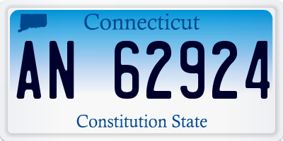 CT license plate AN62924