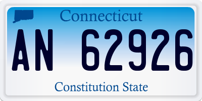 CT license plate AN62926