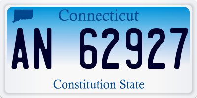 CT license plate AN62927