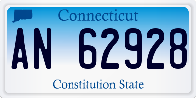 CT license plate AN62928