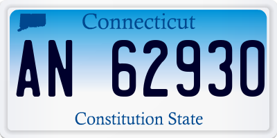 CT license plate AN62930