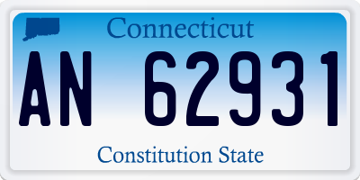 CT license plate AN62931