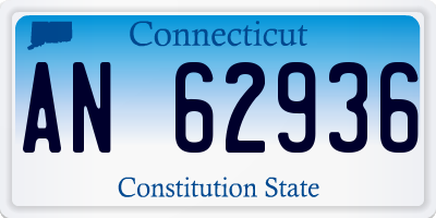 CT license plate AN62936