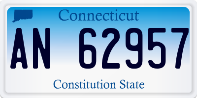 CT license plate AN62957