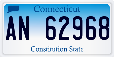 CT license plate AN62968