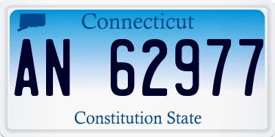 CT license plate AN62977