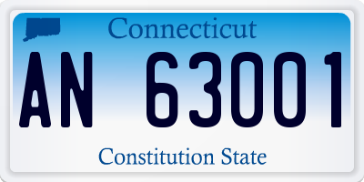 CT license plate AN63001