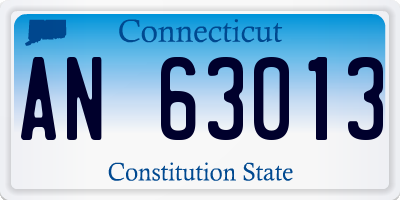 CT license plate AN63013