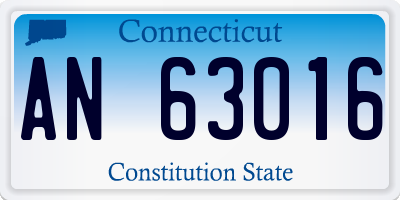 CT license plate AN63016