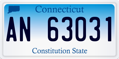 CT license plate AN63031