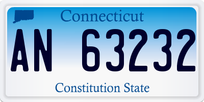 CT license plate AN63232