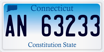 CT license plate AN63233