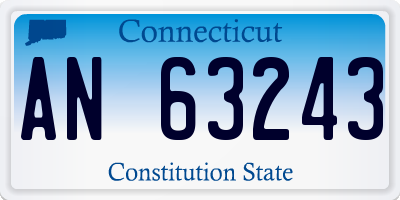 CT license plate AN63243