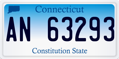 CT license plate AN63293