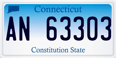CT license plate AN63303