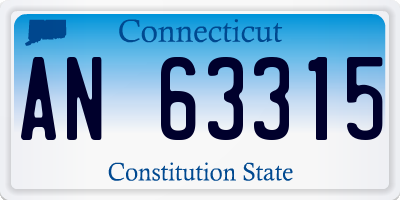 CT license plate AN63315