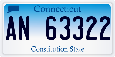 CT license plate AN63322