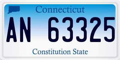 CT license plate AN63325