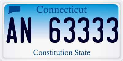 CT license plate AN63333
