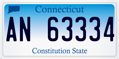 CT license plate AN63334